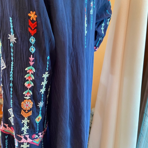 Johnny Was Embroidered Lulu Hummingbirds Tunic/ Mini Dress size XLP scoop neck - Picture 13 of 16